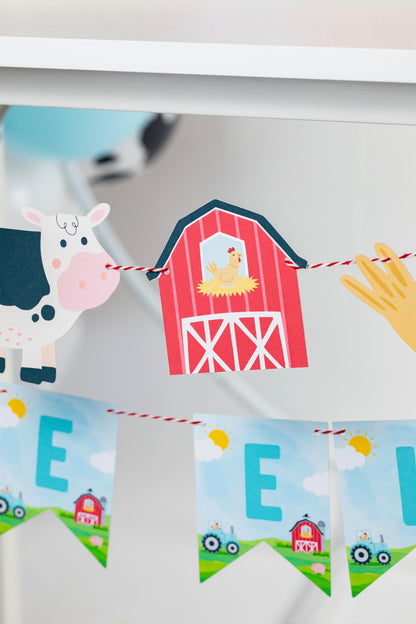 Three-I-E-I-O Farm Party Banner, view 3