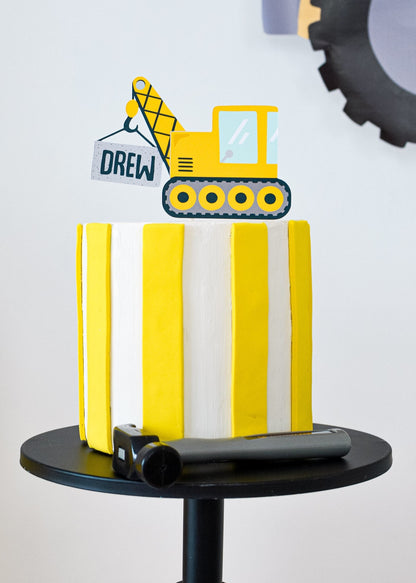 Personalized Construction Cake Topper, view 5
