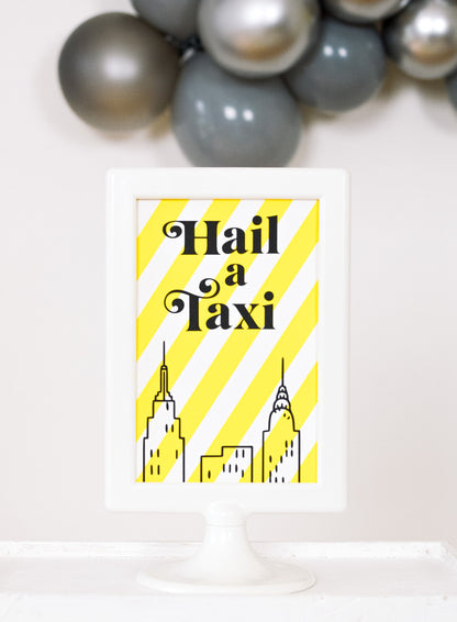 Hail a Taxi New York Party Sign, view 3