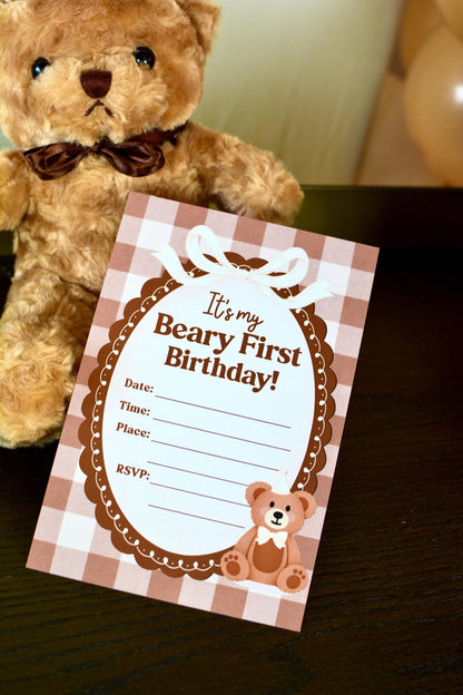 Teddy Bear Birthday Invitation Printable, view 2