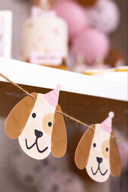 Pink Puppy Birthday Garland