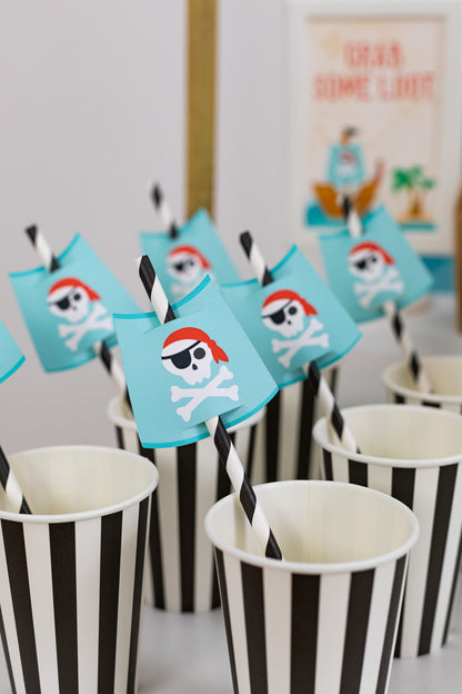 Pirate Ship Paper Straws, set of 5, view 2
