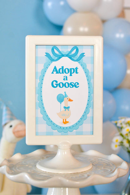 Adopt a Goose Party Sign