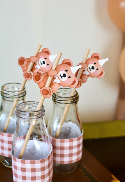 Teddy Bear Party Straws, set of 5, view 5