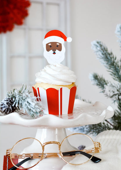 Santa Claus Cupcake Toppers, set of 5, view 4