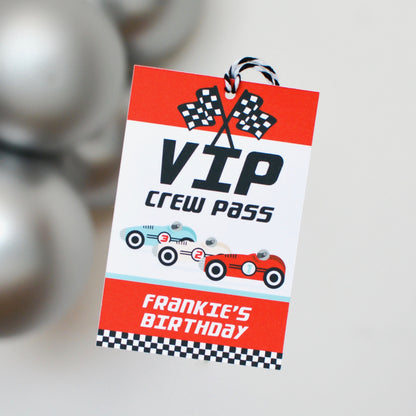 Personalized Race Car VIP Passes