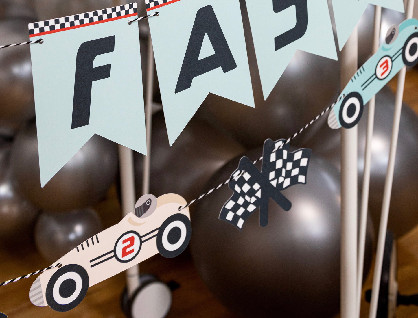 Vintage Race Car Garland