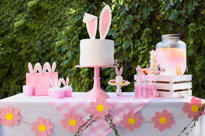 Easter Gift Tags - full party table with cake and lemonade