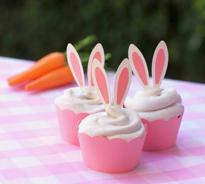 Easter Cupcake Toppers - close up on cupcakes