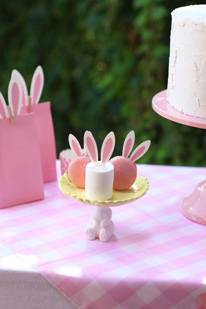 Easter Cupcake Toppers - on macarons with yellow plate