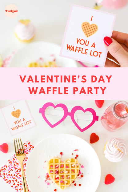 Valentine's Waffle Card - full themed table display