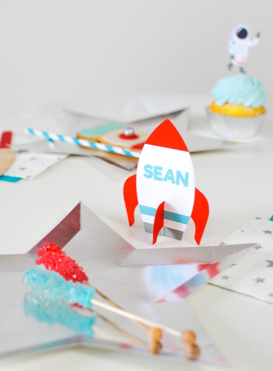 3D Personalized Rocket Ship Place Cards