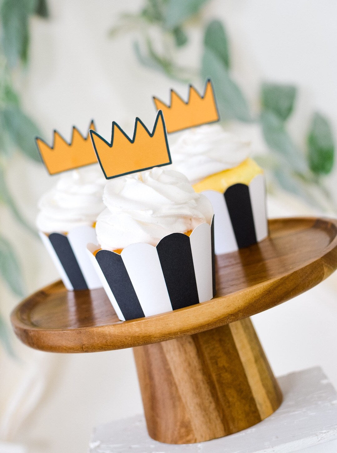 Wild Things Cupcake Toppers - striped liners detail