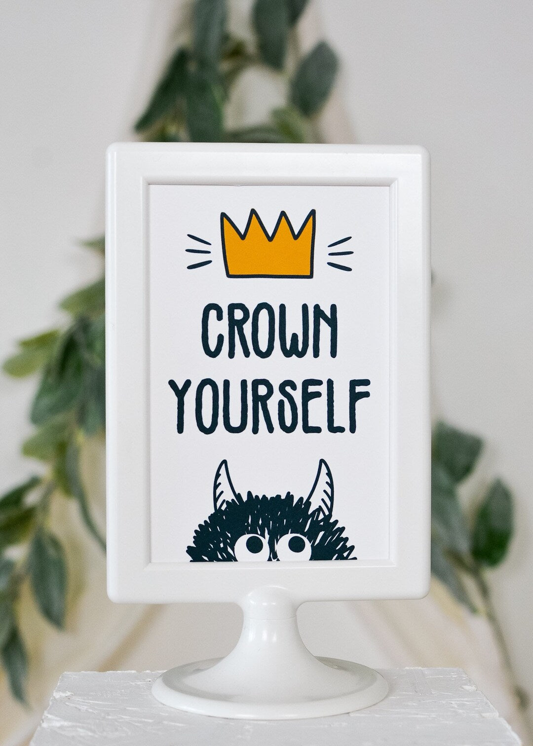 Crown Yourself Wild Things Party Sign - close up crown