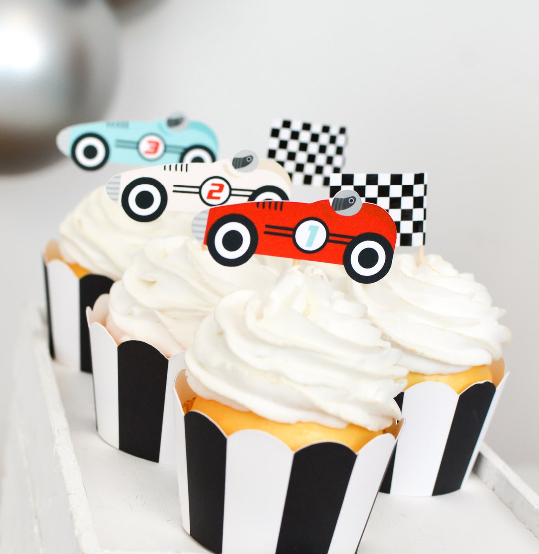 Personalized Race Car Party Bundle - garland and straws