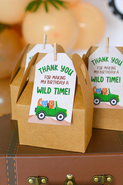 Safari Thank You Gift Tags - close up tag detail