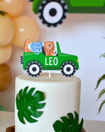 Personalized Safari Cake Topper - alternate angle