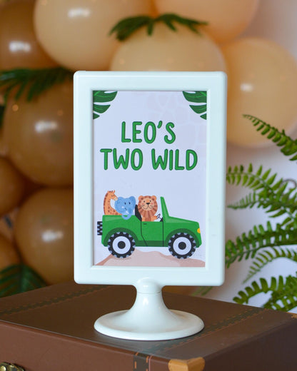Personalized Safari Birthday Sign - Two Wild variant