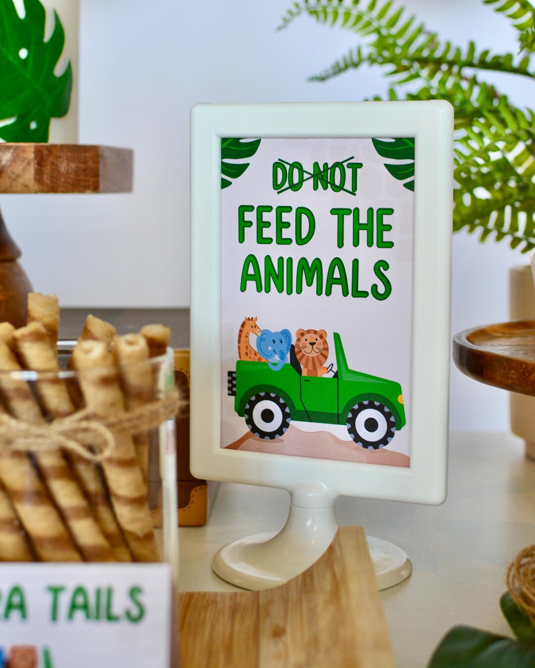 Do Not Feed the Animals Sign - alternate angle with leaves
