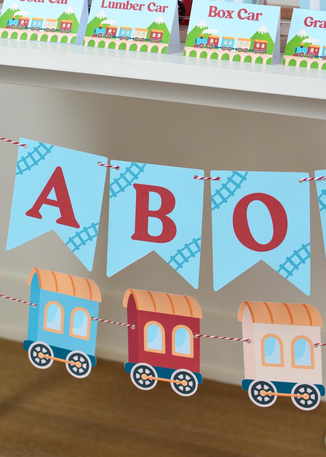 Train Banner - ABO pennants with train cars