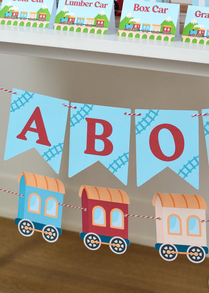Train Banner - ABO pennants with train cars