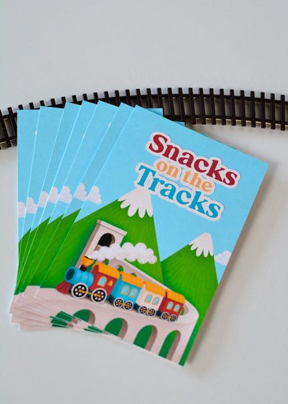 Chugga Chugga Two Two Sign - stacked cards with train track