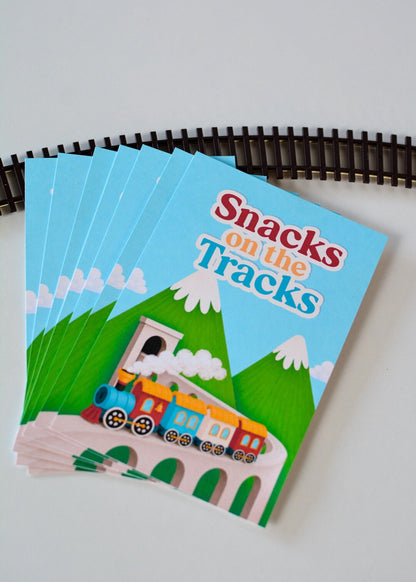 Baggage Claim Sign - stacked cards with train track