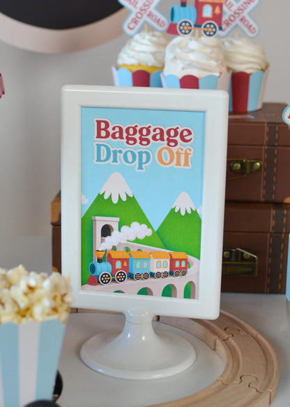 Baggage Drop Off Sign - alternate angle