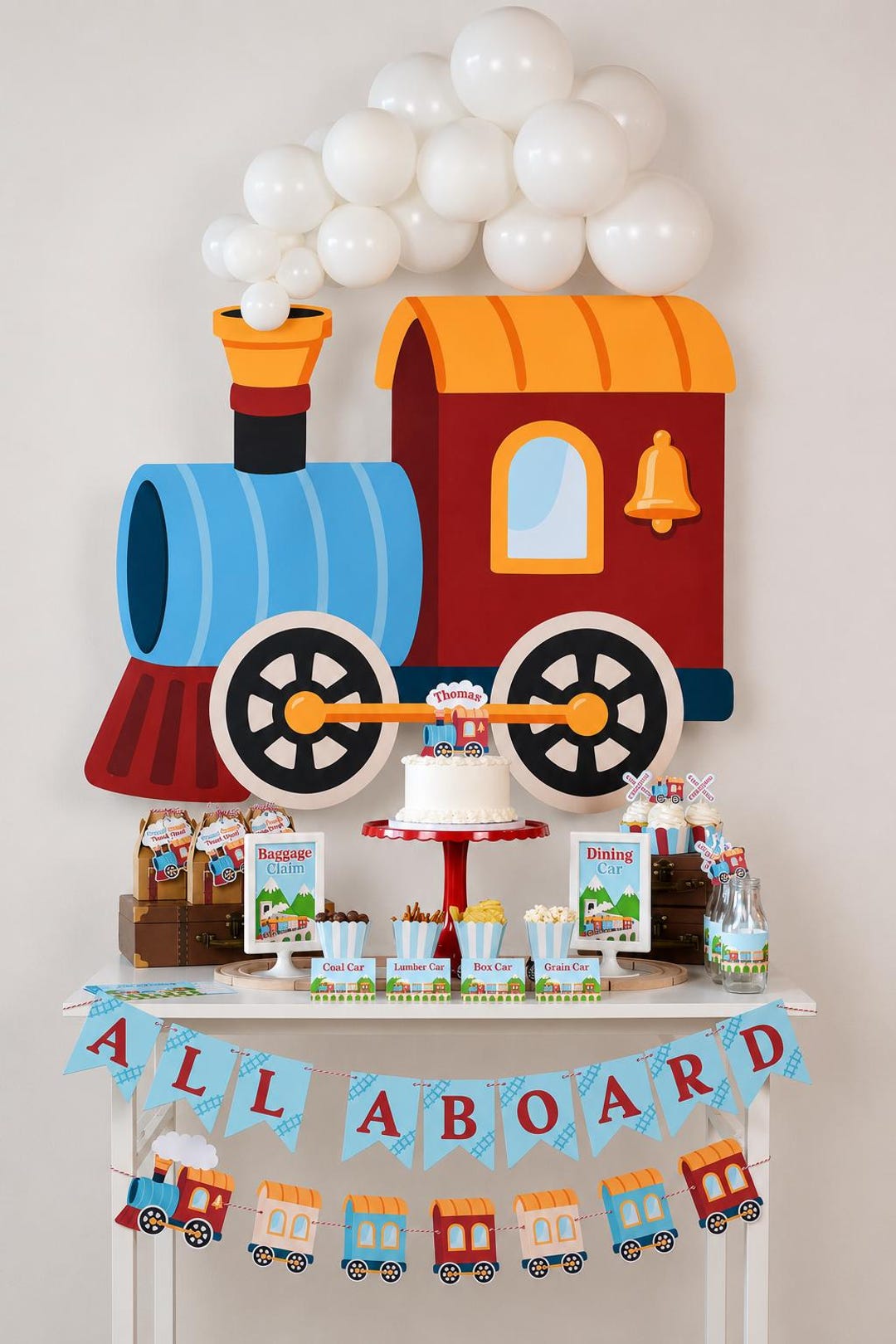 Printable Train Backdrop - detail view