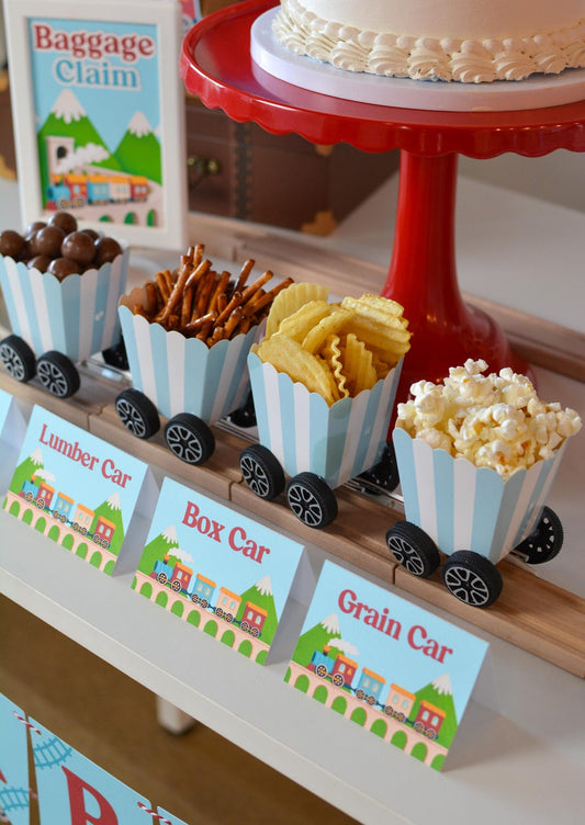 Personalized Train Tent Cards