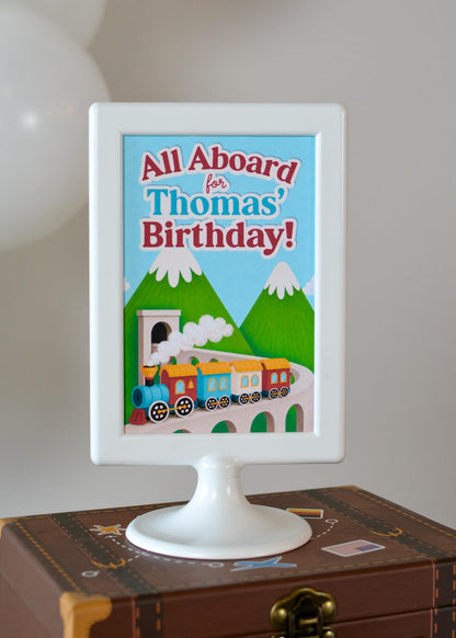 Personalized All Aboard Birthday Sign