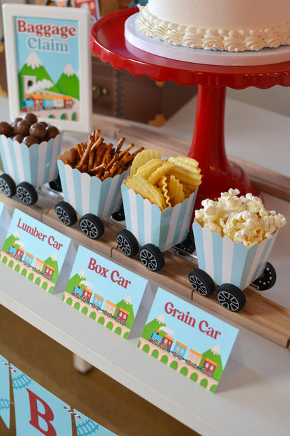 Personalized Train Tent Cards - with Baggage Claim signs