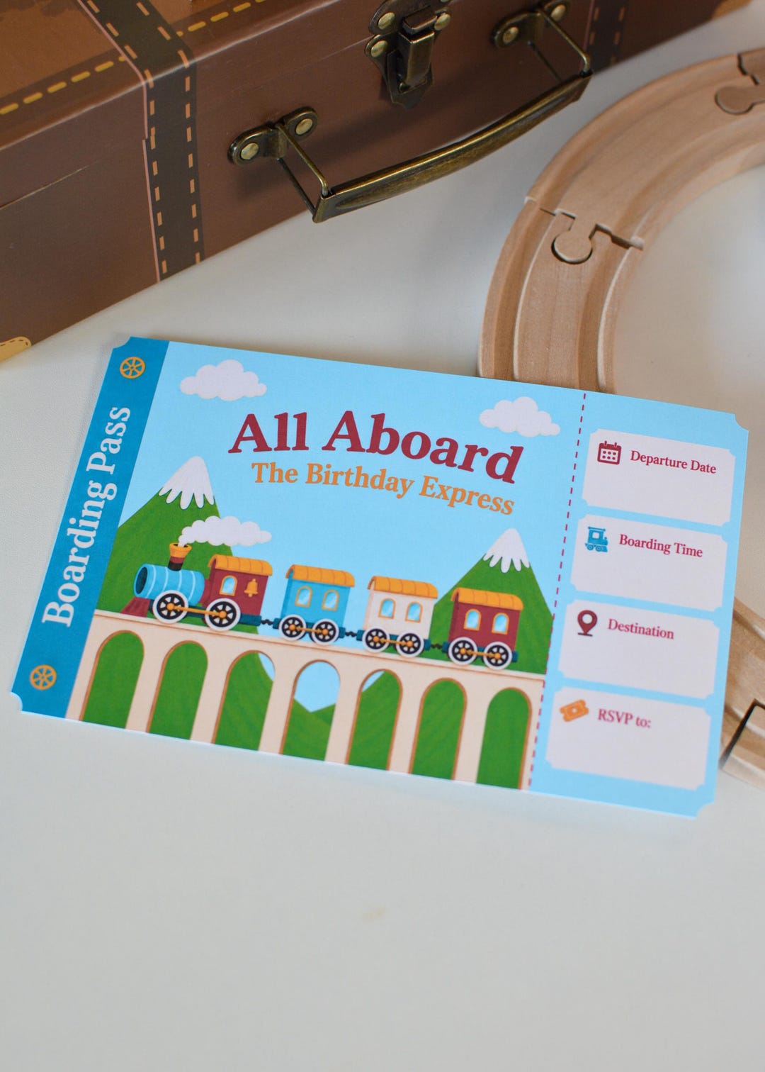 Train Birthday Invitation - filled out example