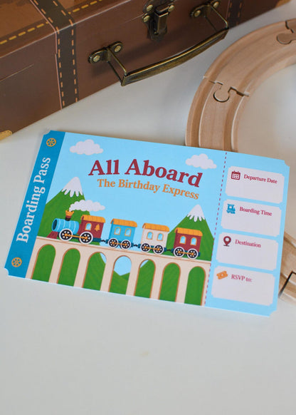 Train Birthday Invitation - filled out example