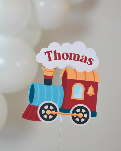 Personalized Train Cake Topper - yellow bell detail