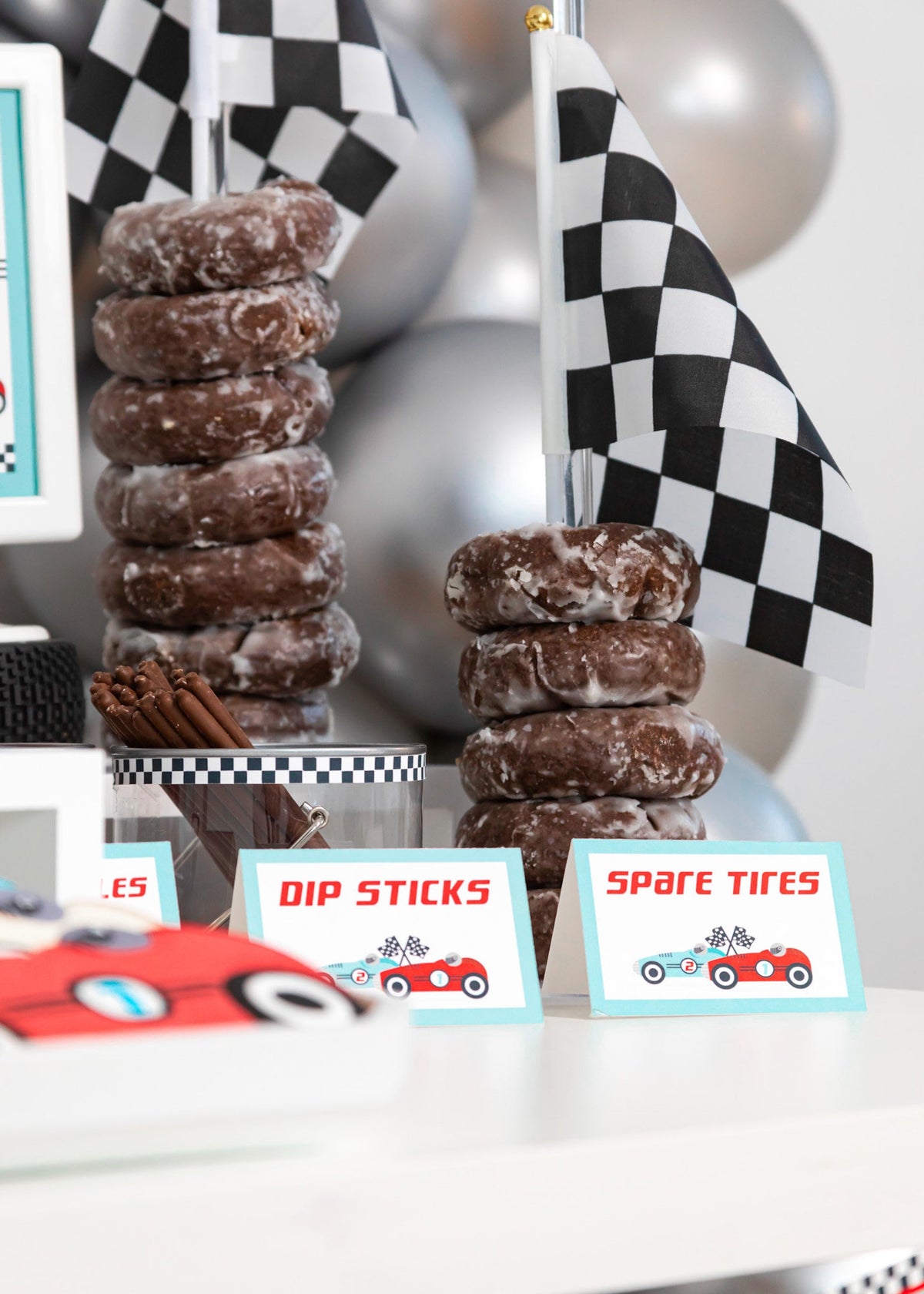 Race car tent cards