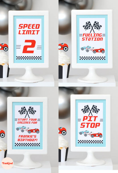 Race car gift tag stickers