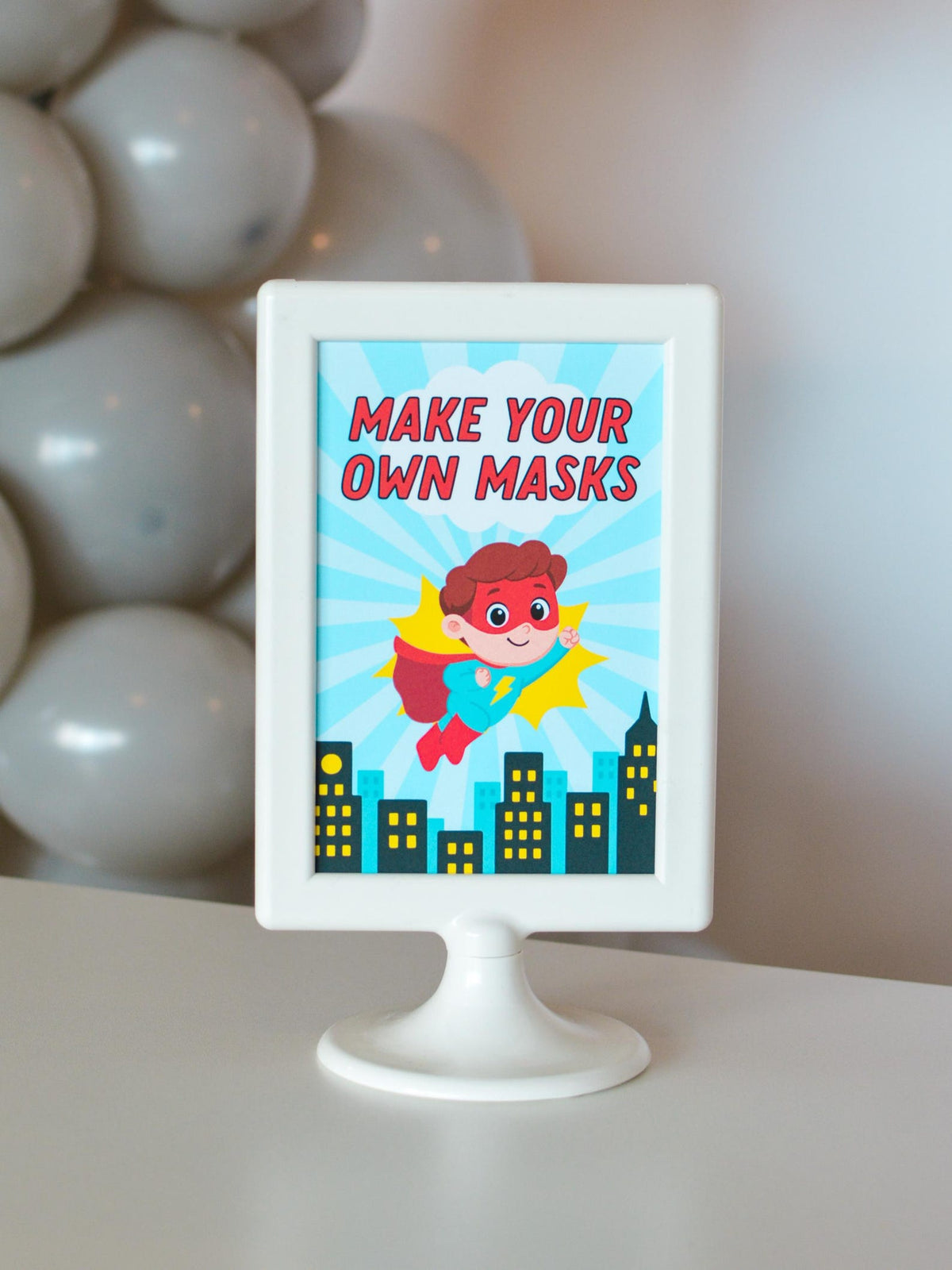 Superhero party cake topper