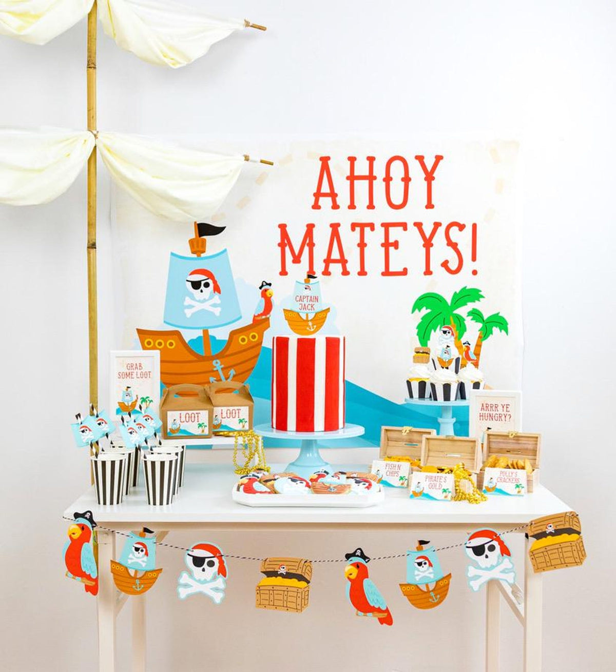 Personalized Pirate Party Bundle - Arrr Ye Hungry food sign