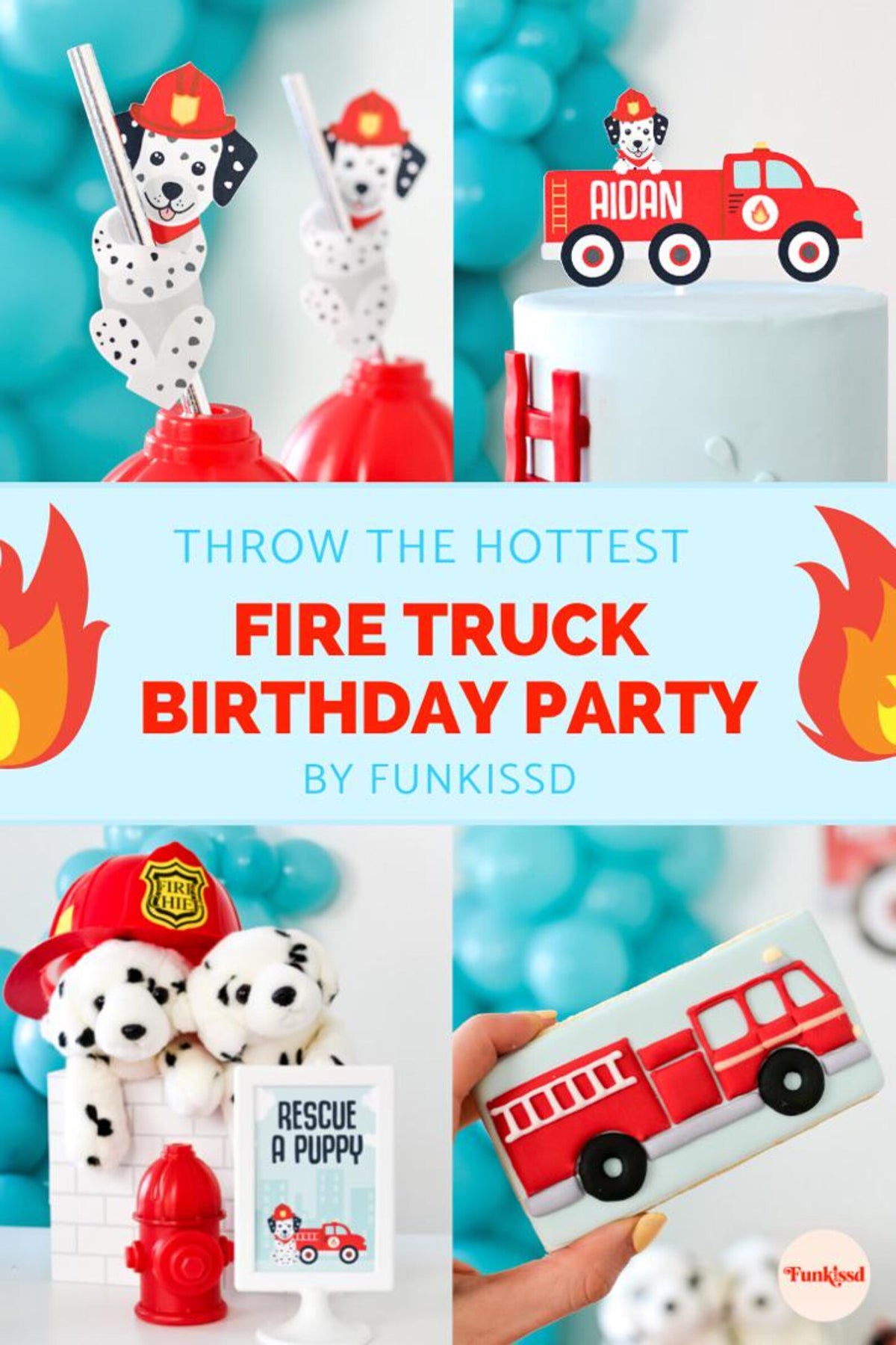 Personalized Firefighter Party Bundle - firefighter party decor detail