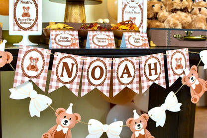 Personalized Teddy Bear Party Bundle - teddy bear party garland
