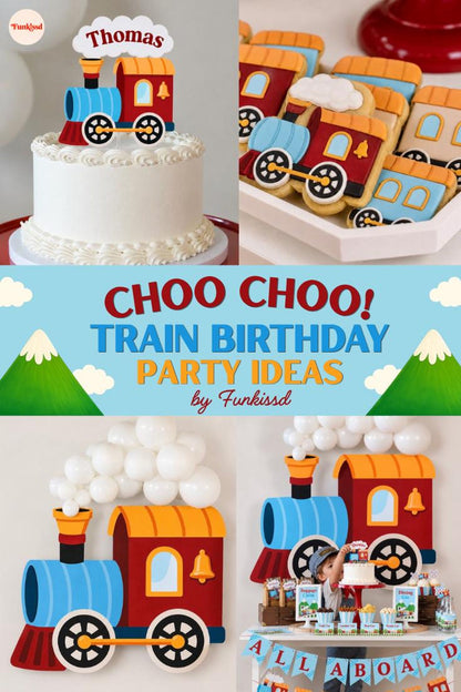Personalized Train Party Bundle - personalized train cake topper