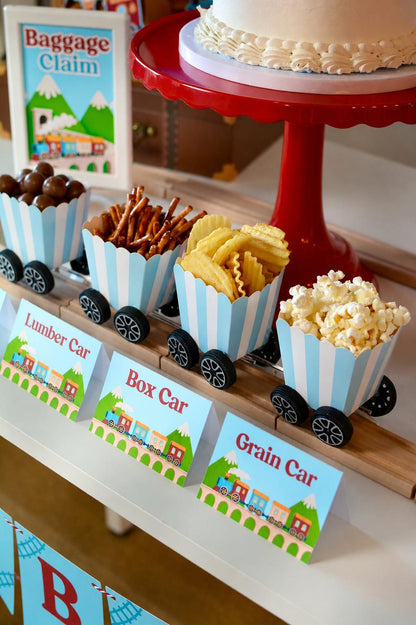 Personalized Train Party Bundle - train tent cards