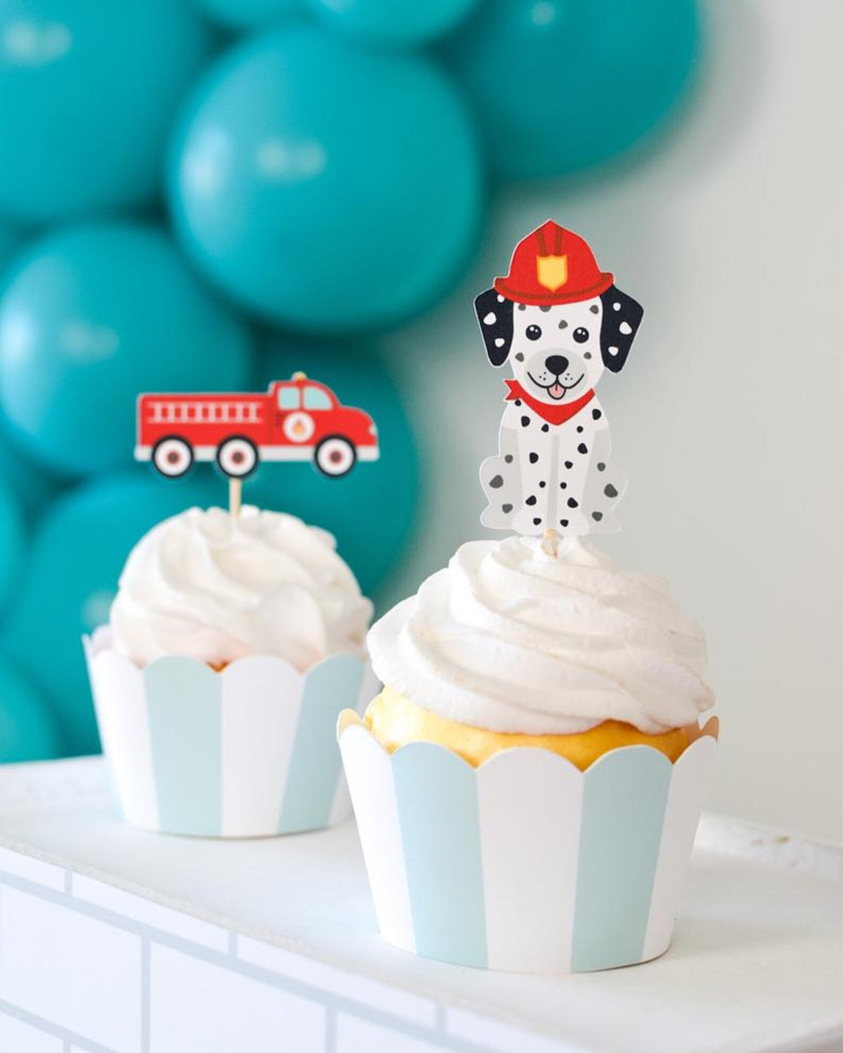 Personalized Firefighter Party Bundle - firetruck party garland