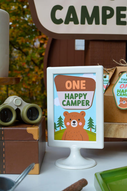 Personalized Happy Camper Party Bundle - camper party decor detail