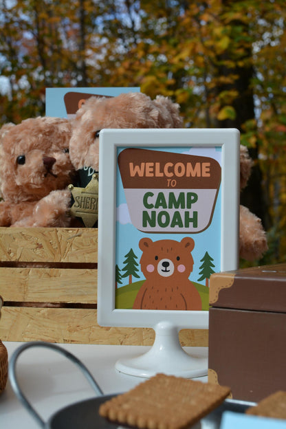 Personalized Happy Camper Party Bundle - Welcome to Camp personalized sign