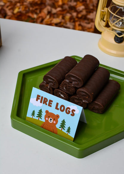 Personalized Happy Camper Party Bundle - fire logs party decor