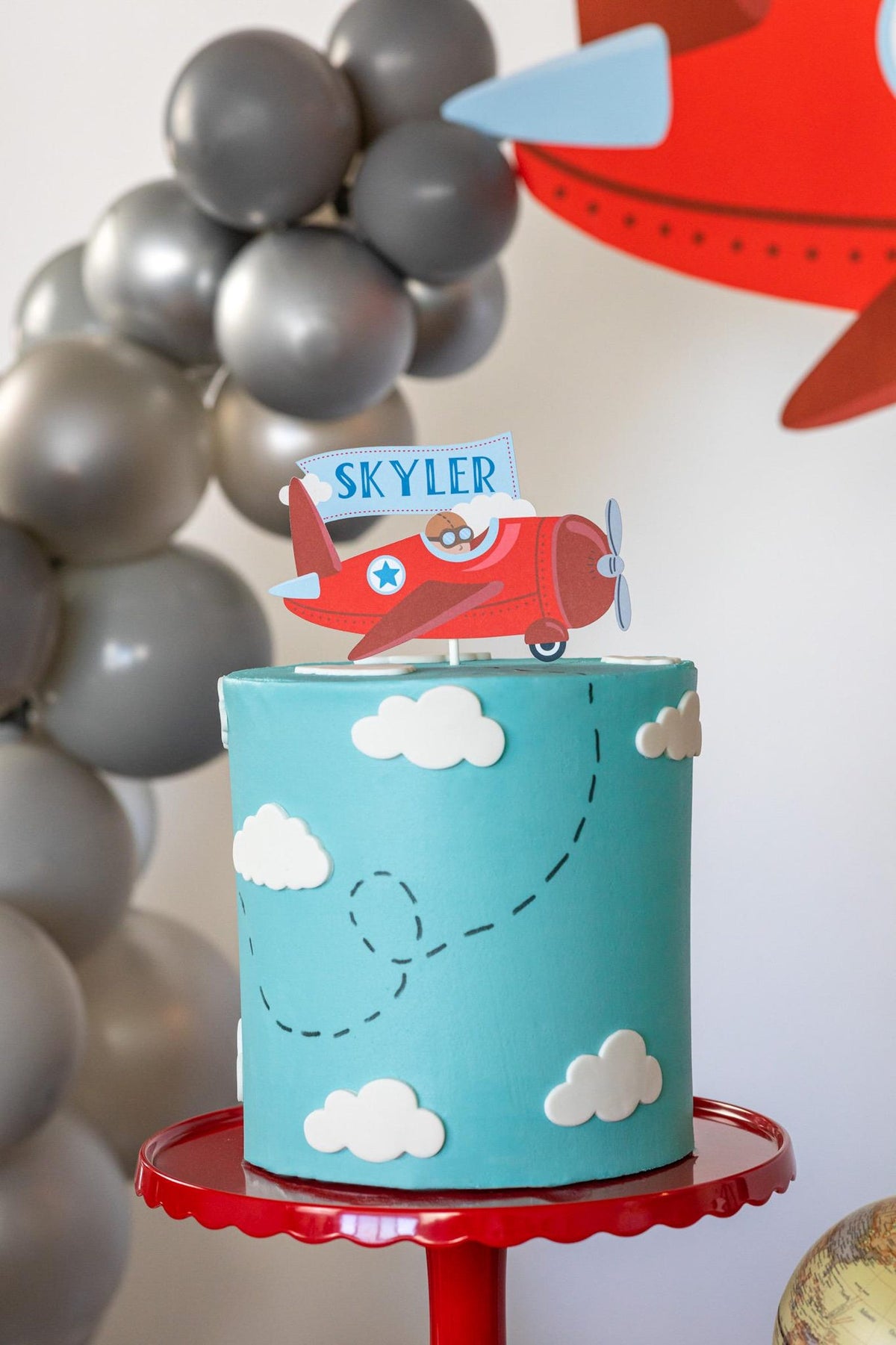 Personalized Airplane Party Bundle - vintage airplane propeller straws