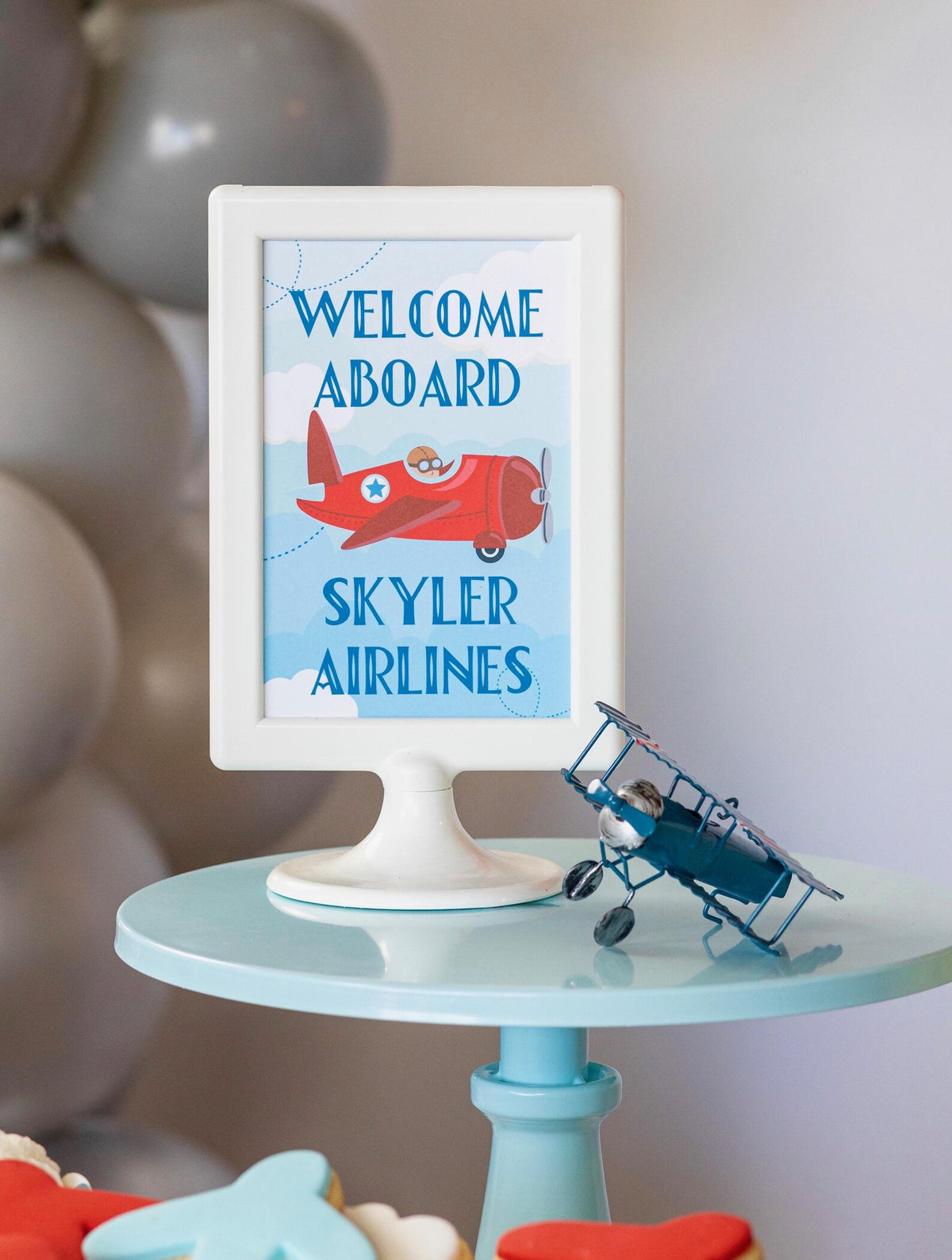 Personalized Airplane Party Bundle - airplane party decor detail