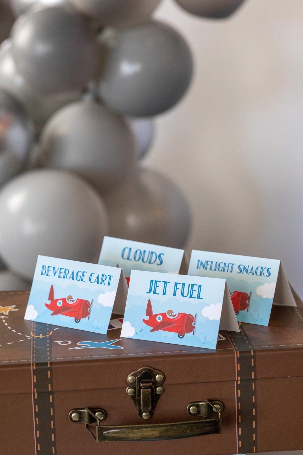Personalized Airplane Party Bundle - Welcome Aboard entryway sign